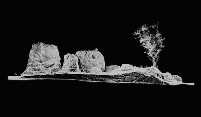Figure 2: 3D laser scan of the facade stones, near the entrance of Santa Verna temple (courtesy of John Meneely).