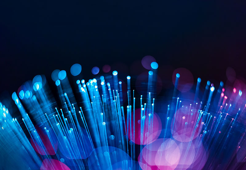blue and pink fiber optics