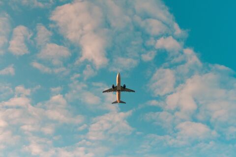 Plane flying in the sky