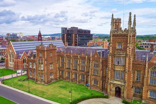 The Lanyon building and the Graduate school with the Law building in the background