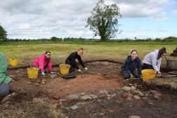 QUB undergraduate students excavating at Fowler's Pottery