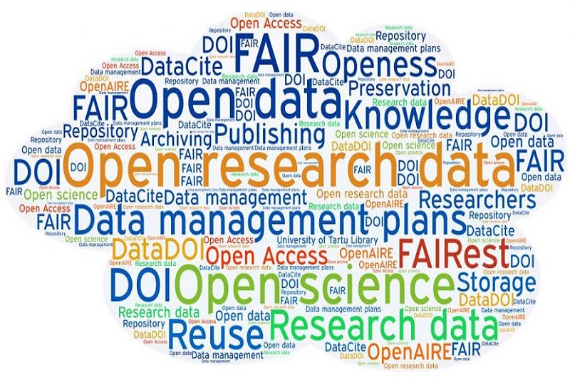 word cloud including open data words and phrases
